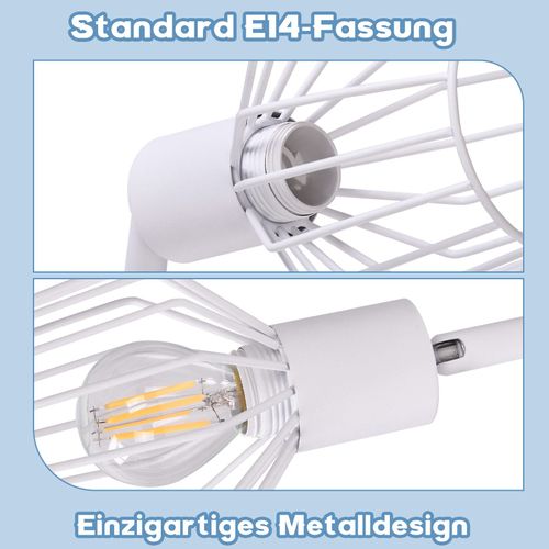 3 Spots De Plafond E14 - Métal, Lampe De Couloir Industrielle Pivotante à 350°, Applique Murale