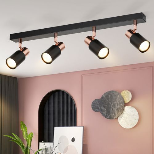 Spot De Plafond 4 Ampoules Lampe De Cuisine Gu10 355° Plafonnier Rotatif Spot Moderne