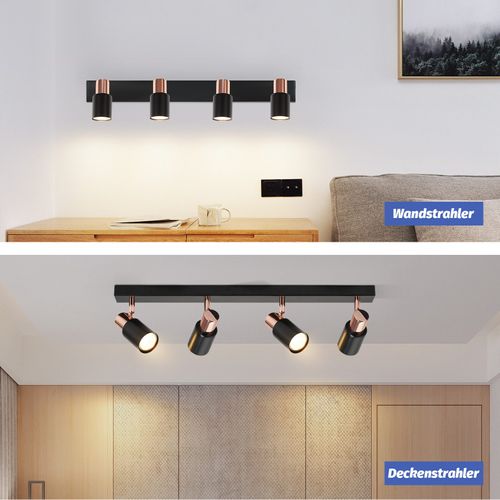 Spot De Plafond 4 Ampoules Lampe De Cuisine Gu10 355° Plafonnier Rotatif Spot Moderne