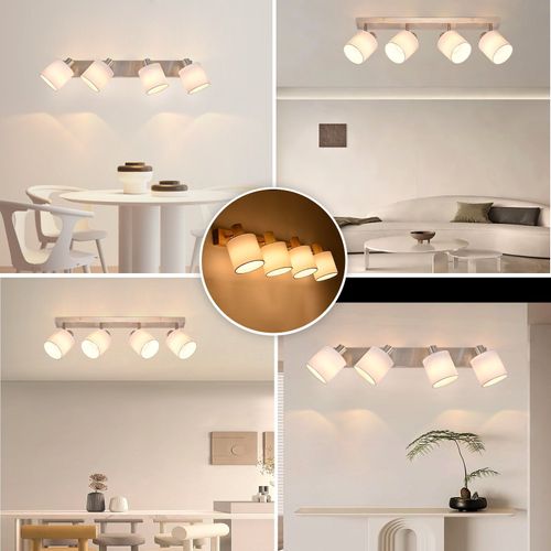 4 Spots De Plafond Salon Moderne E14 Argent Pivotant à 350°max.25w Lampe (sans Ampoule)