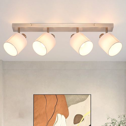 4 Spots De Plafond Salon Moderne E14 Argent Pivotant à 350°max.25w Lampe (sans Ampoule)