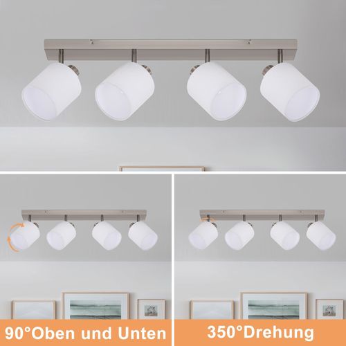4 Spots De Plafond Salon Moderne E14 Argent Pivotant à 350°max.25w Lampe (sans Ampoule)