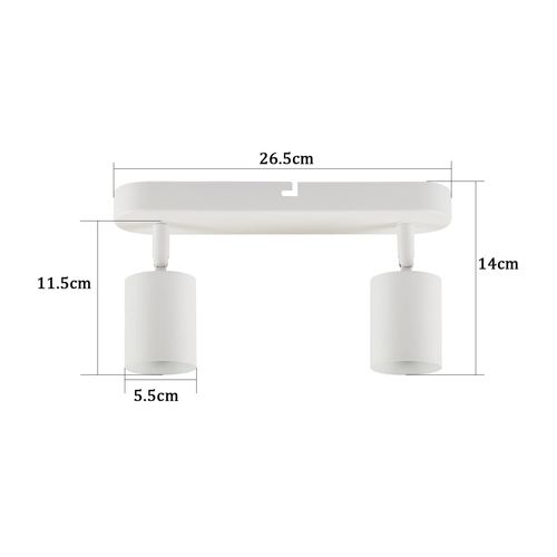 2 Spots blancs Plafonnier Couloir Gu10 Lampe Moderne Pivotant Design Mur