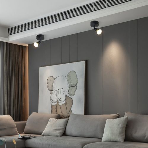 Spot Gu10 Max.40 W Applique Murale D'intérieur Moderne Noire, Spot Orientable à 330°