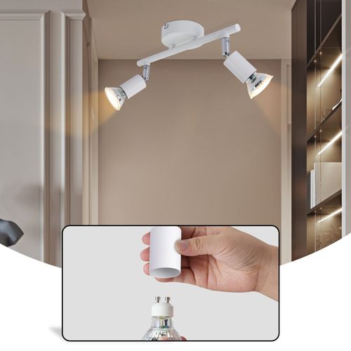 Plafonnier LED 2 Spots Gu10 - Spot De Plafond Lampe De Plafond Moderne Intérieur Blanc