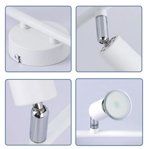 Plafonnier LED 6 Spots Gu10 - Spot De Plafond Lampe De Plafond Moderne Intérieur Blanc