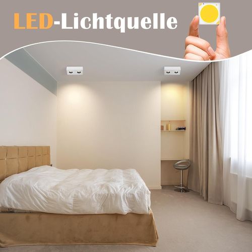 2 Spots De Plafond Ekig Blanc Chaud 11w En Saillie Petits Pour Cuisine Couloir Chambre