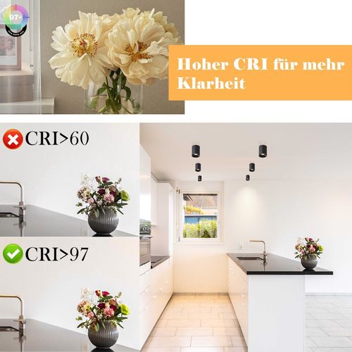 Spots De Plafond Plafonnier Spot En Saillie Noir Spot En Saillie LED 7w Rond Cuisine 3000k