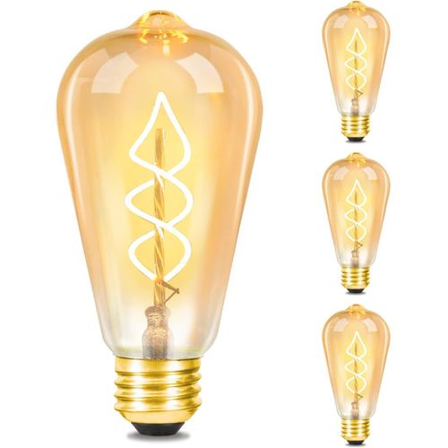 1 Ampoule E27 LED Vintage Ampoules Rétro 4w Lampes à Filament Spirale LED St64 2200k