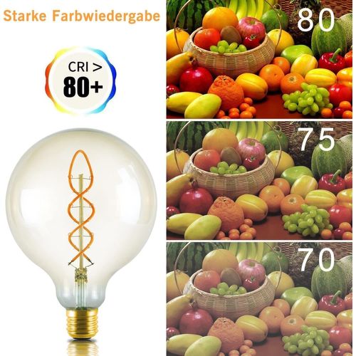 Ampoule LED E27 Vintage : Ampoule Rétro G125 4w Filament Blanc Chaud Éclairage