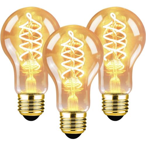 Lot 3 Ampoules LED E27 A60 4w Filament 2200k Vintage Edison Déco