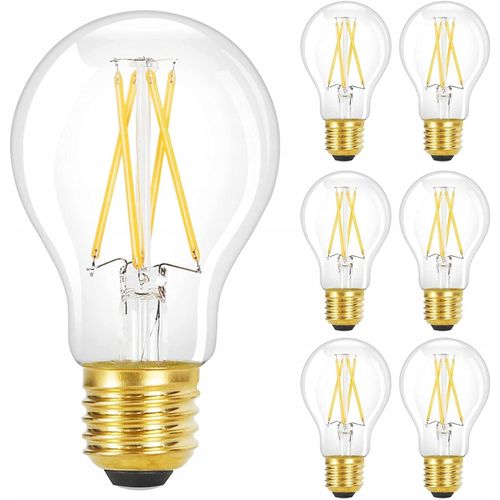 Lot De 6 Ampoules LED E27 Blanc Chaud A60 Vintage 4w 2700k Lampe à Économie D'énergie