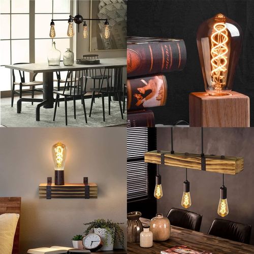 Lot 3 Ampoules LED E27 St64 4w Vintage Edison Blanc Chaud 2200k Filament