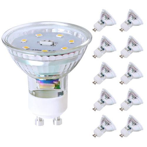 Lot De 10 Ampoule LED Gu10 Blanc Chaud 5w Remplace 50w, Économie D'énergie 3000k
