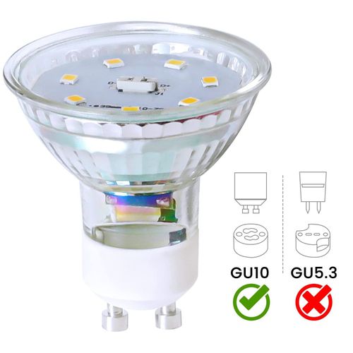 Lot De 10 Ampoule LED Gu10 Blanc Chaud 5w Remplace 50w, Économie D'énergie 3000k