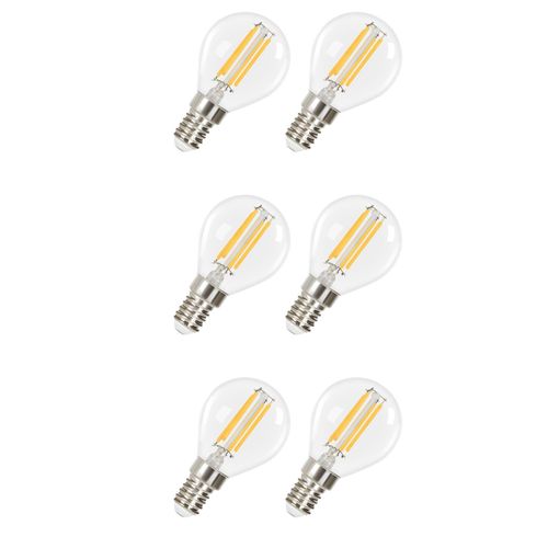 Lot 6 Ampoules LED E14 G45 4w Vintage Edison Blanc Chaud 2700k Filament