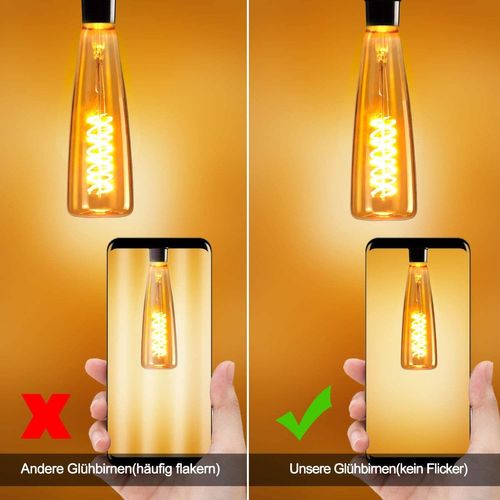 Ampoule LED E27 Edison 4w Bouteille Vin 2200k Or Filament Spirale Rétro