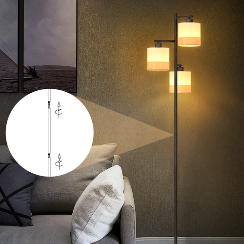 Lampadaire 3 Lampes Blanc Tissu E27(sans Ampoule)