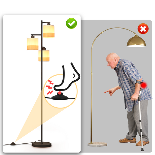 Lampadaire 3 Lampes Blanc Tissu E27(sans Ampoule)