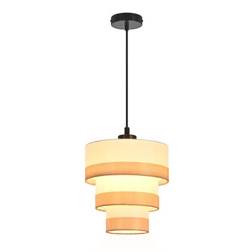 Suspension Lampe Suspendue En Tissu à 1 Lumière, Rétro, E27, Hauteur Réglable (Sans ampoule)