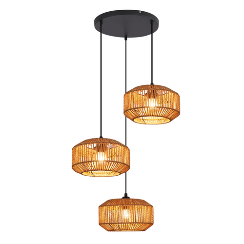 Suspension Vintage Pour Table à Manger, 1 Lumière, Design Rétro Avec Douille E27 (Sans ampoule)