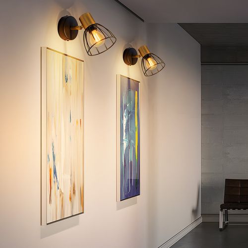 Applique Murale D'intérieur, Style Vintage - Noire, Spot Mural à Une Ampoule, E14, (sans Ampoule)