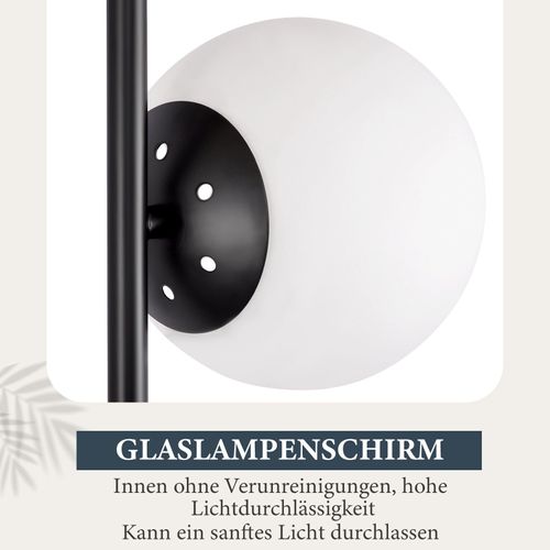 Lampe De Table Lampe De Chevet Noire Salon E27 Design Moderne Verre Métal 2 Ampoules