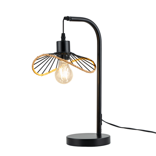 Lampe De Bureau Vintage, Lampe De Chevet, Lampe à Poser, E27 Avec Câble, Noire (sans Ampoule)