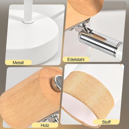 Lampe De Table Vintage Bois - Lampe Chevet Tissu E14 Câble, sans Ampoule