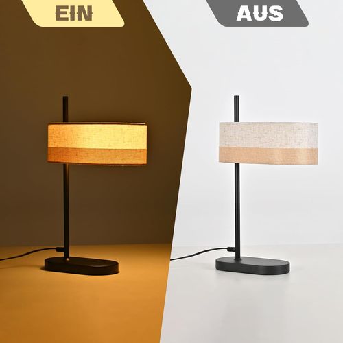 Lampe De Table Vintage Salon - Lampe De Chevet Noire En Tissu E14 Avec Câble(sans Ampoule)