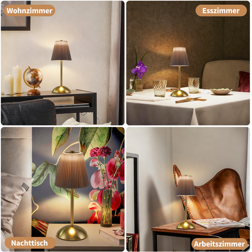 Lampe De Table Sans Fil Lot De 2 - Lampe Chevet LED Tactile Dimmable, USB Rechargeable