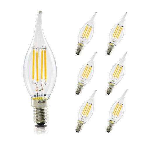 Lot De 6 Ampoules LED E14 4w Blanc 2700k Lampe Bougie Chaud Filament Économie - Non Dimmable