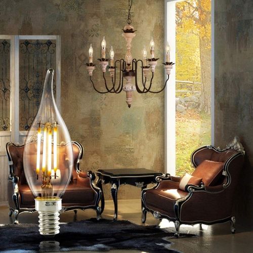 Lot De 6 Ampoules LED E14 4w Blanc 2700k Lampe Bougie Chaud Filament Économie - Non Dimmable