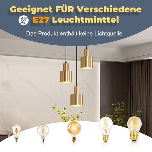 Suspension Table à Manger Lampe Suspendue Lampe Suspension Vintage 3 Flammes Ronde Design E27