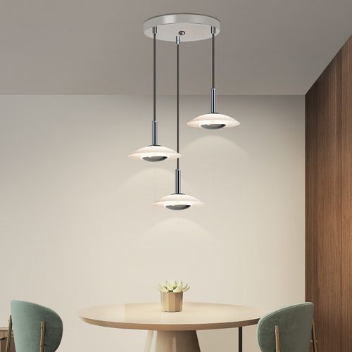 Suspension LED Lampe Suspendue Table à Manger Design Moderne 3000k Blanc Chaud 3 Flammes