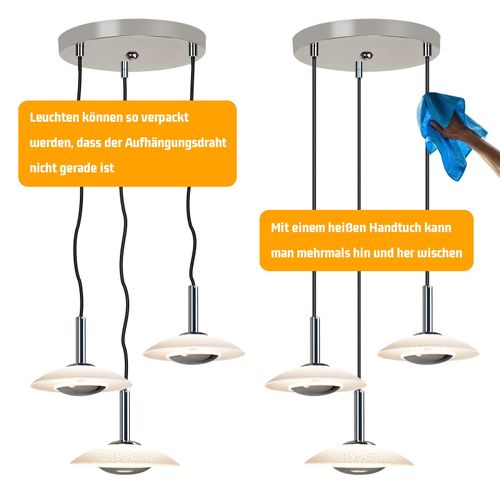 Suspension LED Lampe Suspendue Table à Manger Design Moderne 3000k Blanc Chaud 3 Flammes