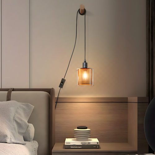 Lampe Suspendue Vintage 1 Flamme Doré Avec Prise Et Interrupteur Lampe Suspendue E14