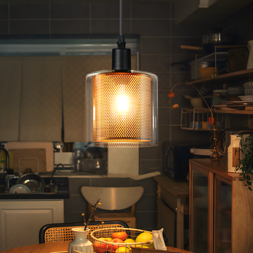 Lampe Suspendue Vintage 1 Flamme Doré Avec Prise Et Interrupteur Lampe Suspendue E14