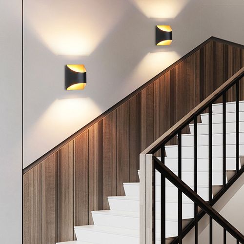 Applique Murale Noire Et Dorée - Appliques Murales Modernes Pour Escaliers, Chambre D'enfant