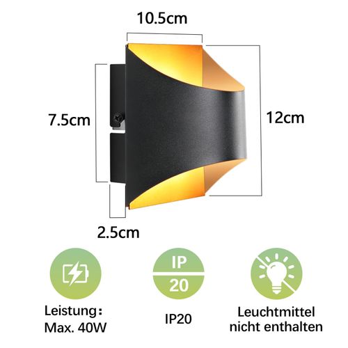 Applique Murale Noire Et Dorée - Appliques Murales Modernes Pour Escaliers, Chambre D'enfant