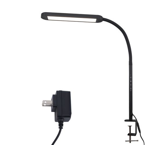 Lampe De Bureau LED à Pince à Intensité Variable Noire 5 Couleurs Et 5 Niveaux De Luminosité 11w