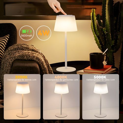 Lampe De Chevet Sans Fil à LED, Tactile, à Intensité Variable, Rechargeable Par USB