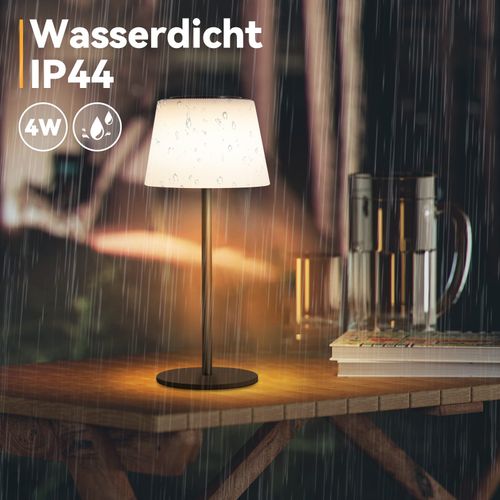 Lampe De Chevet Sans Fil à LED, Rechargeable Par USB, Tactile, Intensité Variable, Noire, 3600 Mha