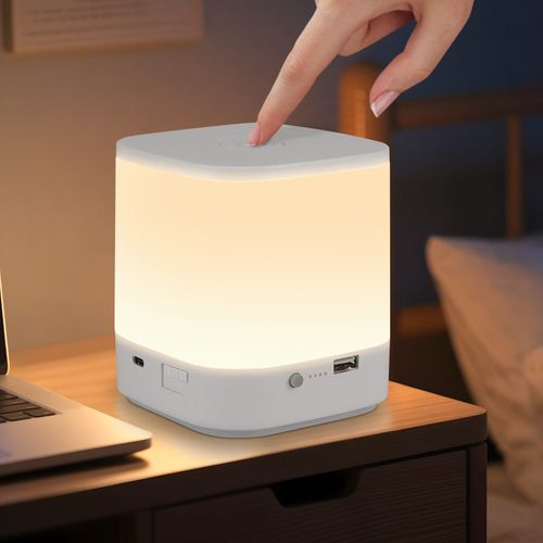 Lampe De Table LED  à Batterie 1800 Mah, Tactile, Dimmable 3000-6500 K USB, Avec 3 Températures