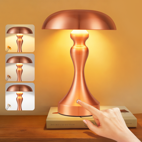 Lampe De Chevet LED Tactile, Intensité Variable, Sans Fil, Rechargeable Par USB, Style Vintage