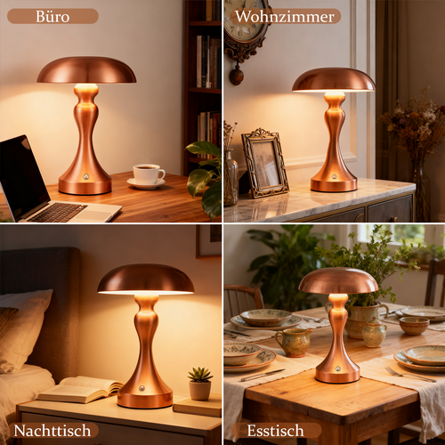 Lampe De Chevet LED Tactile, Intensité Variable, Sans Fil, Rechargeable Par USB, Style Vintage