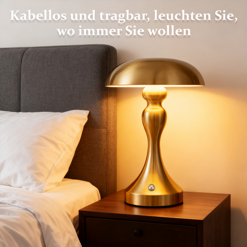 Lampe De Chevet LED Tactile, Intensité Variable, Sans Fil, Rechargeable Par USB, Style Vintage