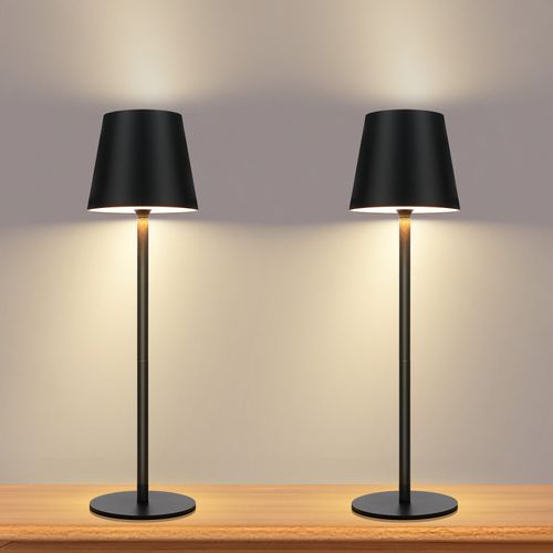Lampe De Table à Piles, Lampe De Chevet Sans Fil Lampe De Table LED 2600 Mha, Lot De 2 Rechargeables