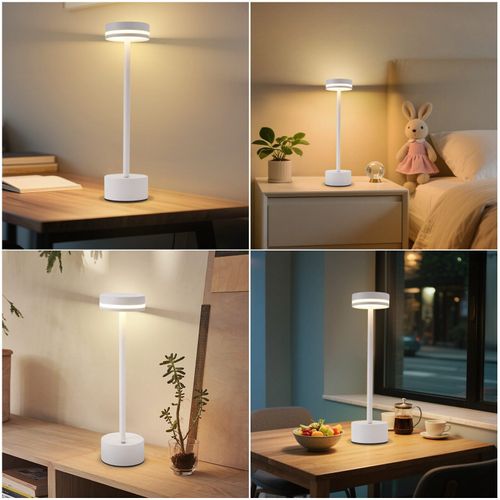 Lampe De Table LED Sans Fil Lampe De Chevet à Intensité Variable Avec Batterie Rechargeable USB-c