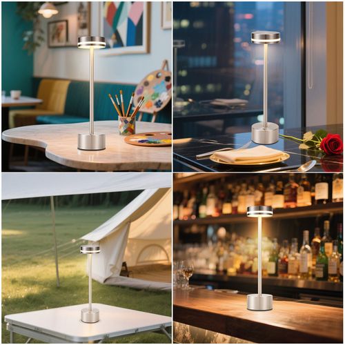 Lampe De Table à Piles Lampe De Table LED Sans Fil Lampe De Chevet Intensité Variable 3 000k-6 500k